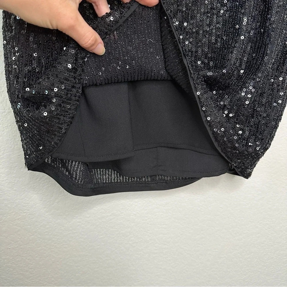 CAMILA COELHO Cassie Mini Glitter Black Dress SZ M - Picture 5 of 11